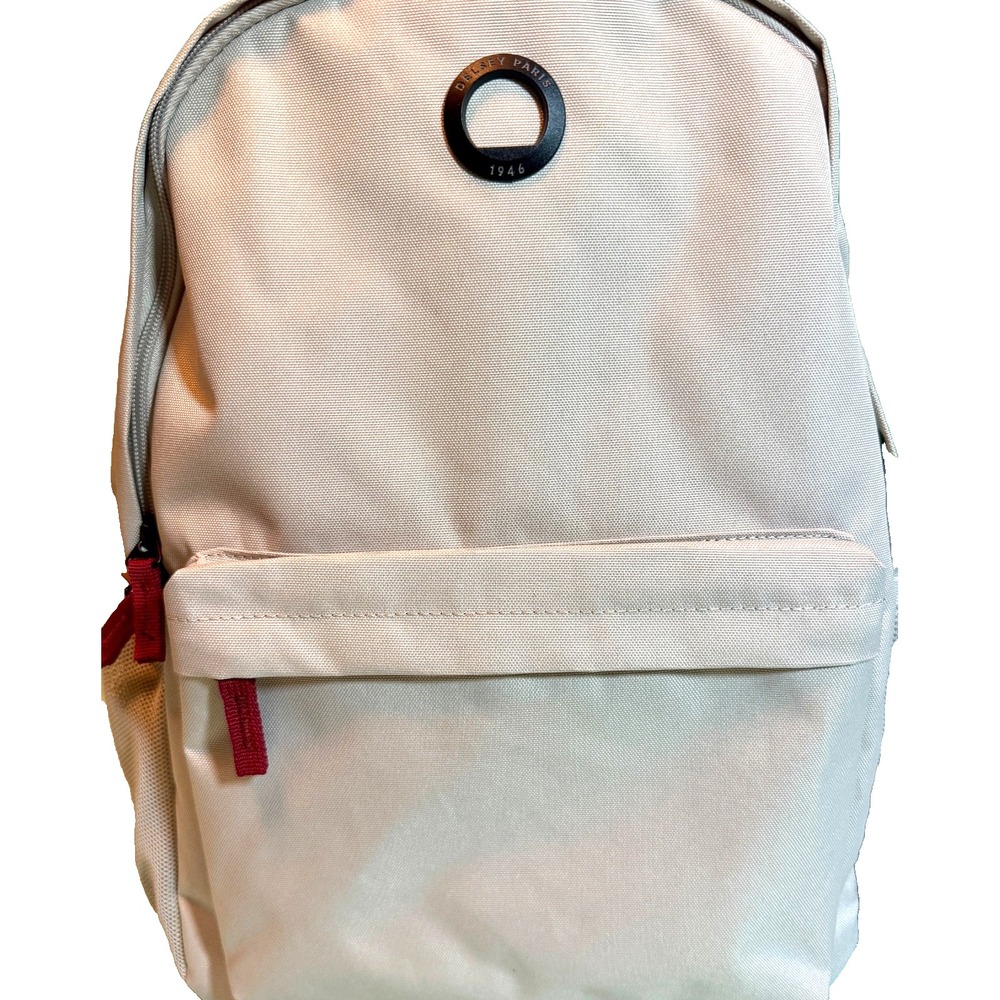 Delsey Paris Dylan Style Men's Pearl Gray Canvas Style Back Pack 17.25"